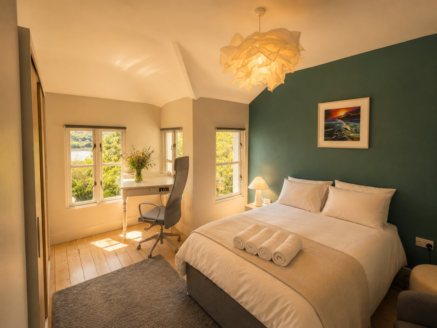 Double bedroom with artwork